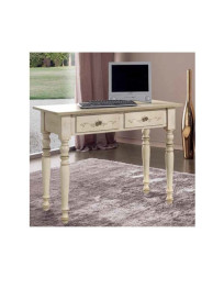 SCRITTOIO 2 CASSETTI  GAMBE TORNITE LACCATO E DECORATO