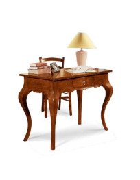 SCRITTOIO IN LEGNO VERNICIATO 1 CASSETTO  GAMBE SAGOMATE