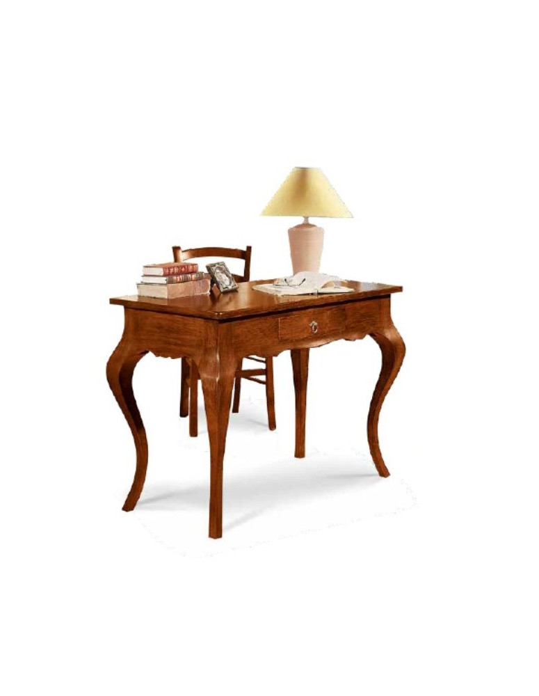 SCRITTOIO IN LEGNO VERNICIATO 1 CASSETTO  GAMBE SAGOMATE