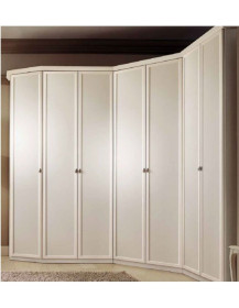 ARMADIO ANGOLARE PATINATO BEIGE A 7 PORTE