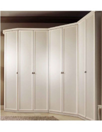 ARMADIO ANGOLARE PATINATO BEIGE A 7 PORTE