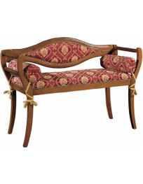 DIVANETTO CON RULLI IMBOTTITO LATERALI IN FAGGIO