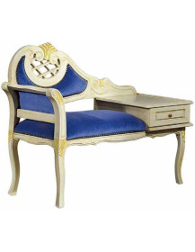 DIVANETTO IMBOTTITO LACCATO IN FAGGIO