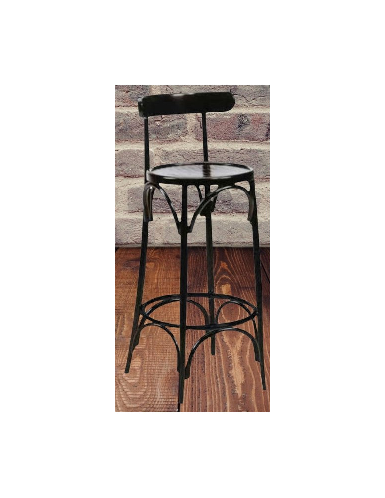 SGABELLO CON SCHIENALE  IN  FAGGIO