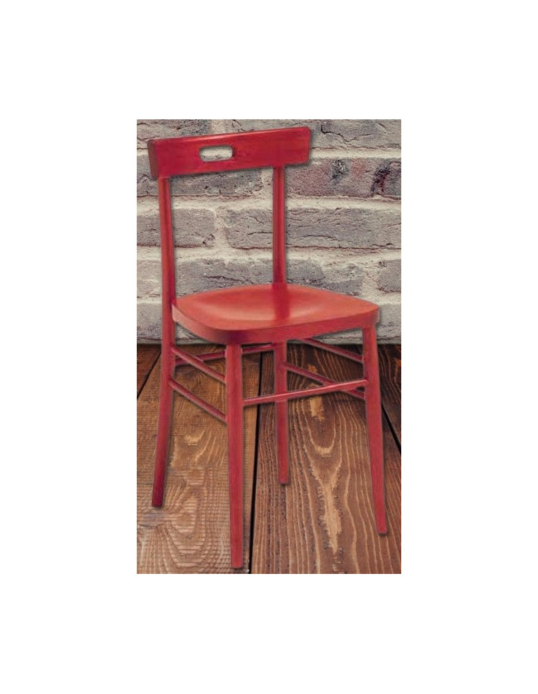 SEDIA CON SEDUTA IN LEGNO