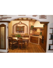 CUCINA IN MURATURA SU MISURA IN NOCE