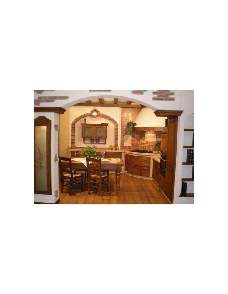 CUCINA IN MURATURA SU MISURA IN NOCE