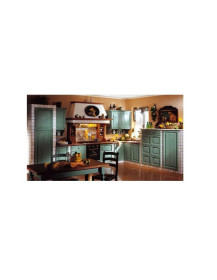 CUCINA SU MISURA IN MURATURA ANTA DECAPE FRASSINO SUL VERDINO