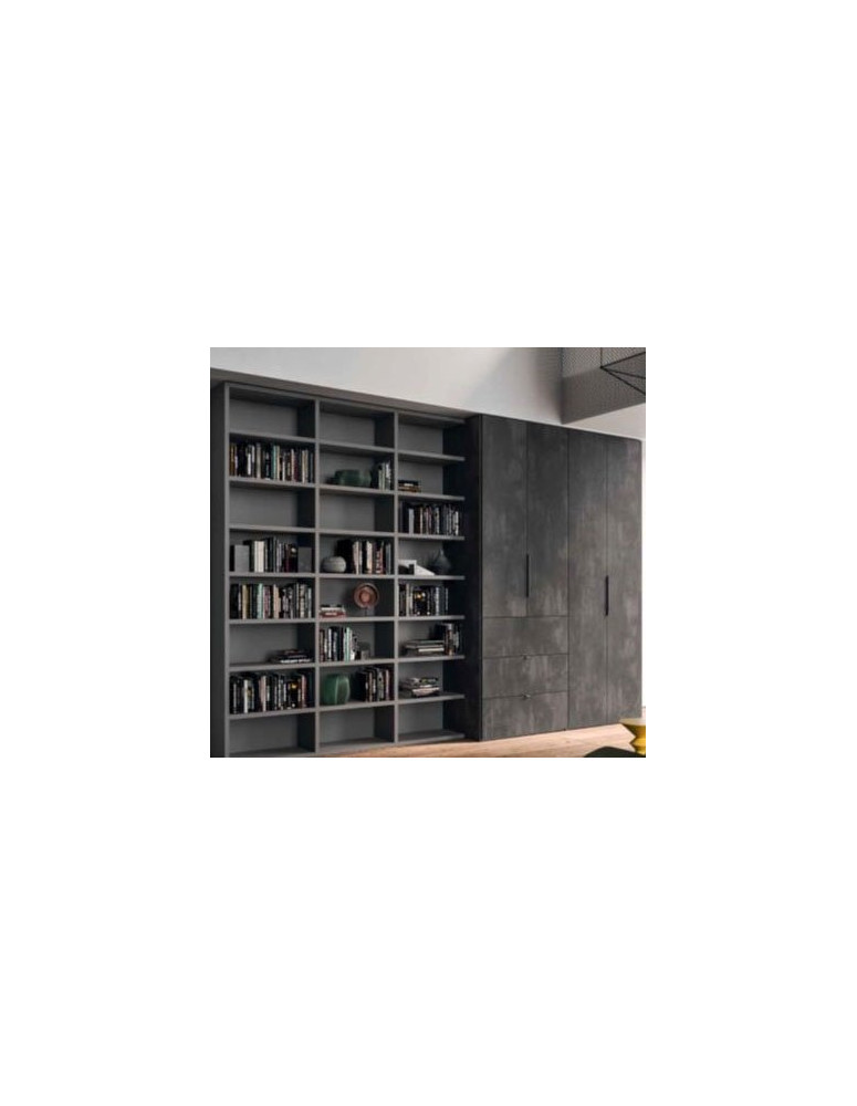 ARMADIO BATTENTE CON LIBRERIA