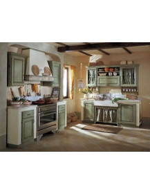 CUCINA IN MURATURA SU MISURA DECAPE VERDE