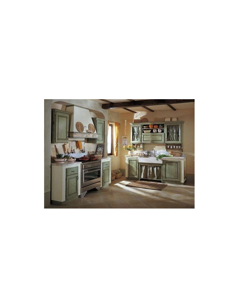 CUCINA IN MURATURA SU MISURA DECAPE VERDE