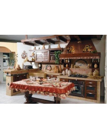 CUCINA IN MURATURA SU MISURA IN NOCE