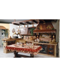 CUCINA IN MURATURA SU MISURA IN NOCE