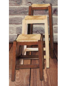 SGABELLO/SEDIA IN PAGLIA E LEGNO DI FAGGIO