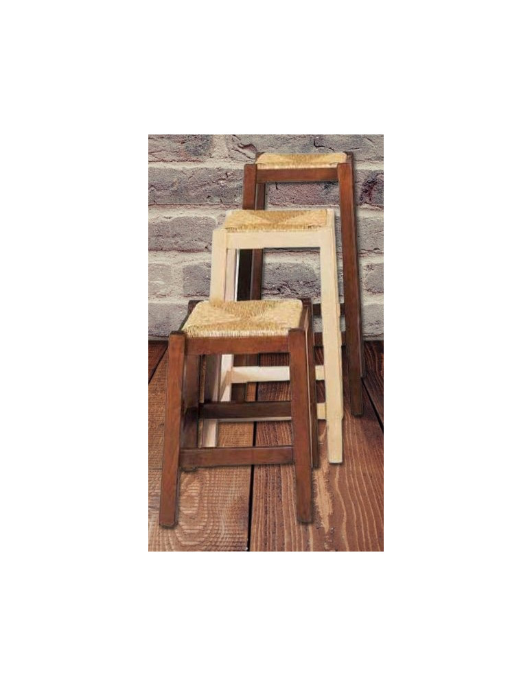 SGABELLO/SEDIA IN PAGLIA E LEGNO DI FAGGIO