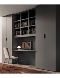 ARMADIO A BATTENTE CON E PONTE CON LIBRERIA E SCRITTOIO