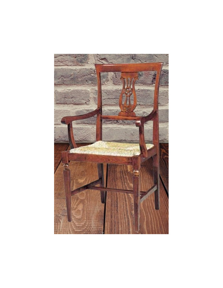 POLTRONA CLASSICA CON SEDUTA DI PAGLIA