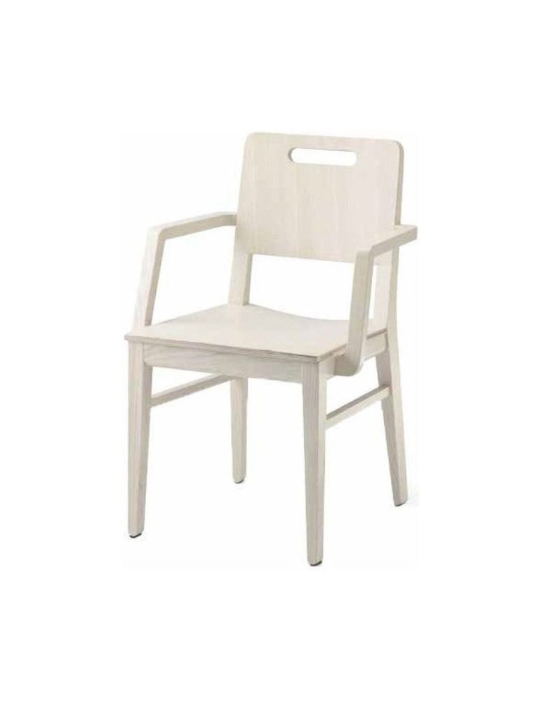 SEDIA CON BRACCIOLI IN FAGGIO O FRASSINO