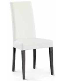 SEDIA  ECOPELLE BIANCA GAMBE VERN. ROVERE