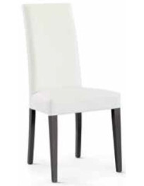 SEDIA  ECOPELLE BIANCA GAMBE VERN. ROVERE