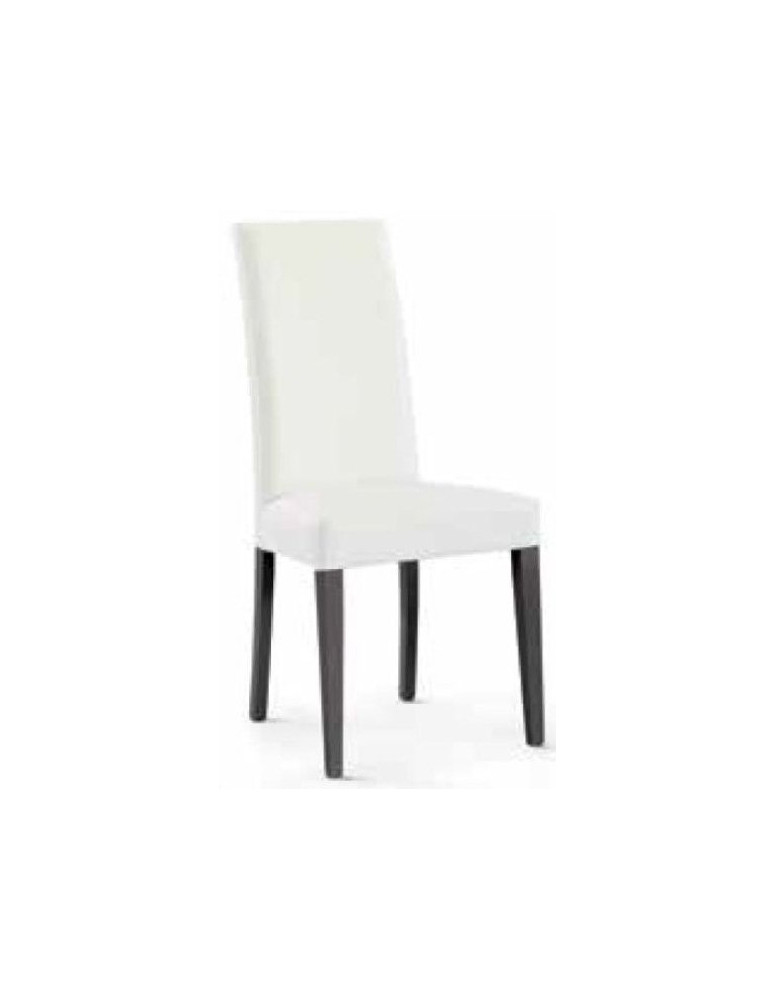 SEDIA  ECOPELLE BIANCA GAMBE VERN. ROVERE