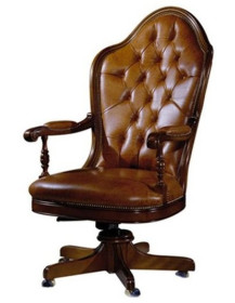 POLTRONA STYLE GIREVOLE IN LEGNO MASSELLO