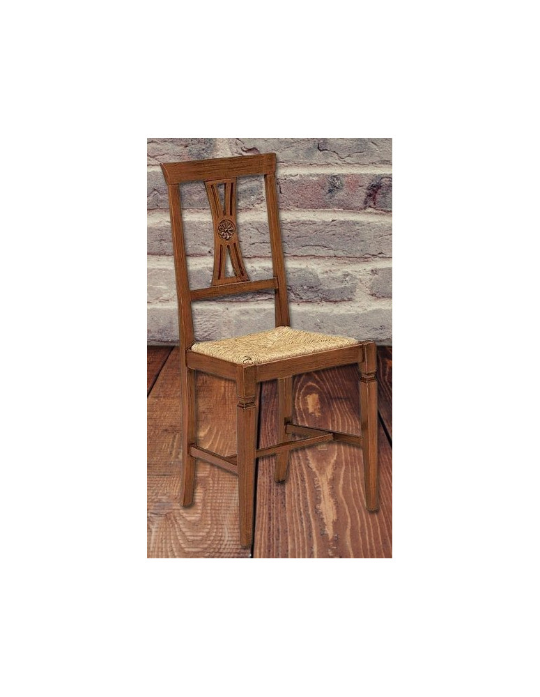 SEDIA IN PAGLIA CLASSICA  IN LEGNO MASSELLO