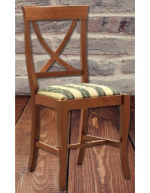 SEDIA IMBOTTITA  CLASSICA IN LEGNO MASSELLO