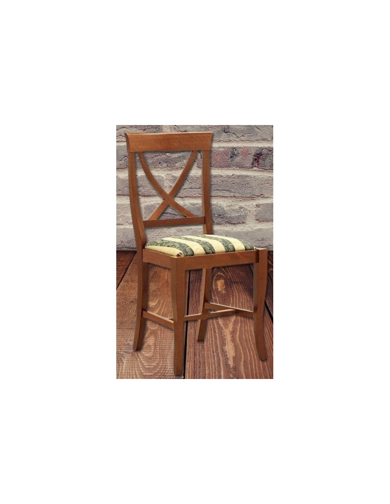 SEDIA IMBOTTITA  CLASSICA IN LEGNO MASSELLO