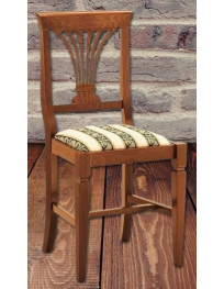 SEDIA IMBOTTITA  CLASSICA IN LEGNO MASSELLO