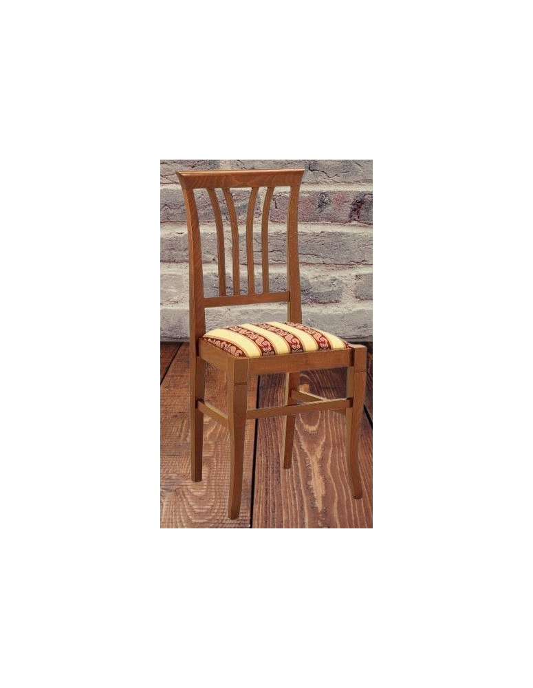 SEDIA IMBOTTITA  CLASSICA IN LEGNO MASSELLO