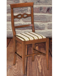 SEDIA IMBOTTITA CLASSICA IN LEGNO MASSELLO