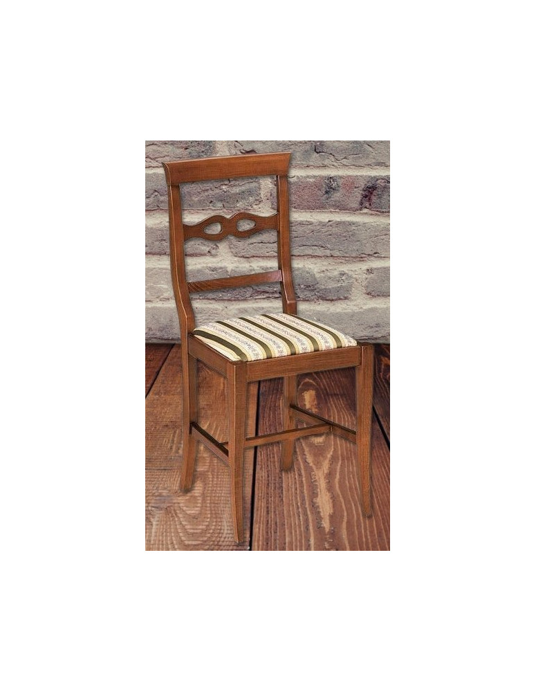 SEDIA IMBOTTITA CLASSICA IN LEGNO MASSELLO