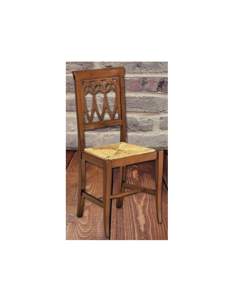 SEDIA IN PAGLIA CLASSICA IN LEGNO MASSELLO