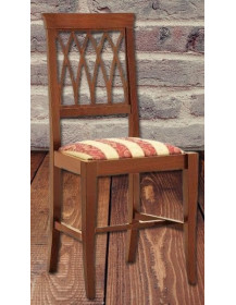 SEDIA IMBOTTITA CLASSICA IN LEGNO MASSELLO