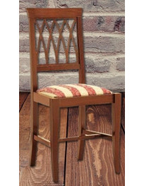 SEDIA IMBOTTITA CLASSICA IN LEGNO MASSELLO
