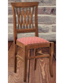 SEDIA IMBOTTITA CLASSICA IN LEGNO MASSELLO