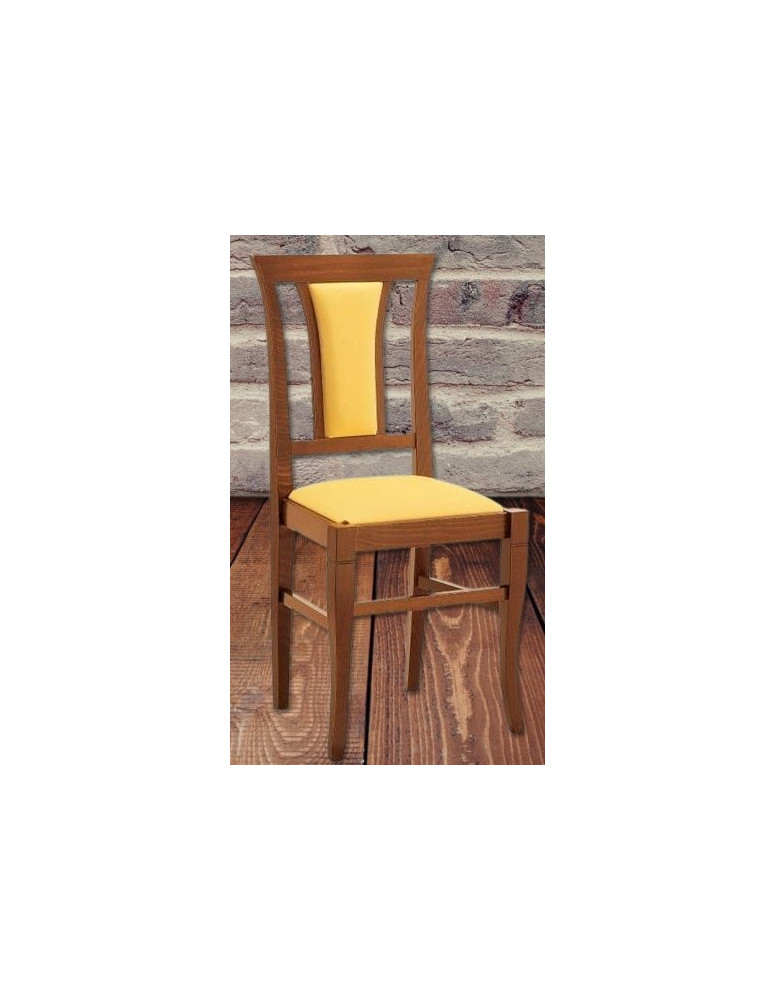 SEDIA IMBOTTITA CLASSICA IN LEGNO MASSELLO