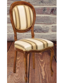 SEDIA IMBOTTITA CLASSICA IN LEGNO MASSELLO