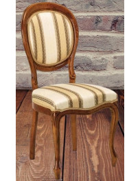 SEDIA IMBOTTITA CLASSICA IN LEGNO MASSELLO