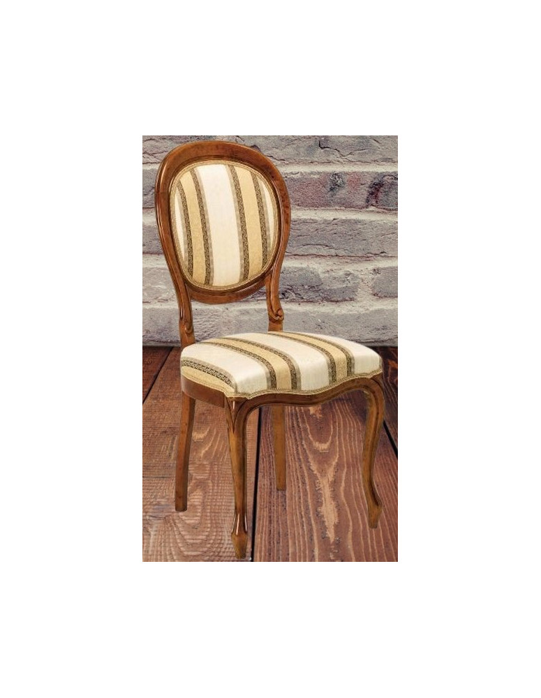 SEDIA IMBOTTITA CLASSICA IN LEGNO MASSELLO