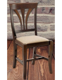 SEDIA IMBOTTITA CLASSICA IN LEGNO MASSELLO