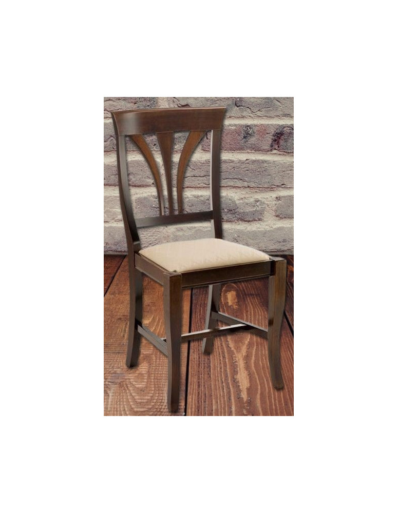 SEDIA IMBOTTITA CLASSICA IN LEGNO MASSELLO
