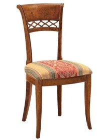 SEDIA IMBOTTITA CLASSICA IN LEGNO MASSELLO