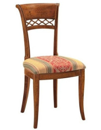 SEDIA IMBOTTITA CLASSICA IN LEGNO MASSELLO