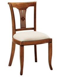 SEDIA IMBOTTITA CLASSICA IN LEGNO MASSELLO