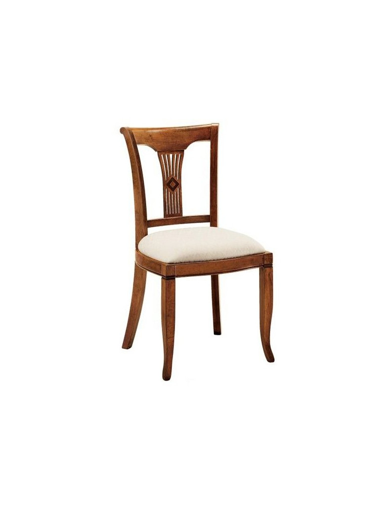 SEDIA IMBOTTITA CLASSICA IN LEGNO MASSELLO