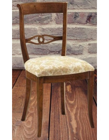SEDIA IMBOTTITA CLASSICA IN LEGNO MASSELLO