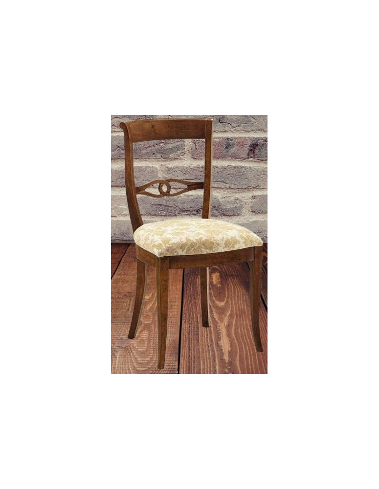 SEDIA IMBOTTITA CLASSICA IN LEGNO MASSELLO