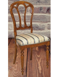 SEDIA IMBOTTITA CLASSICA IN LEGNO MASSELLO